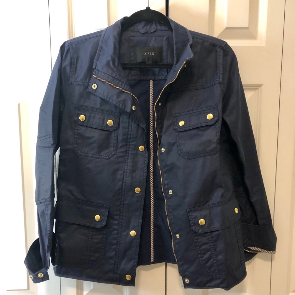 Navy J Crew Downtown Field Jacket